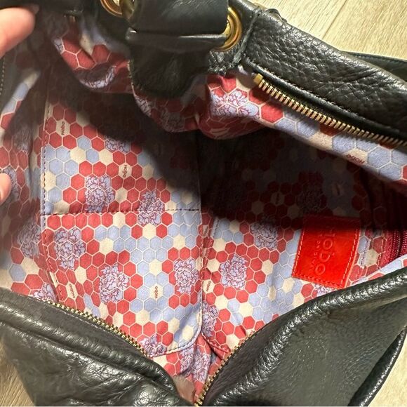 Hobo Inc Black‎ Pebbled Leather Crossbody Shoulder Tote Bag - Picture 4 of 5